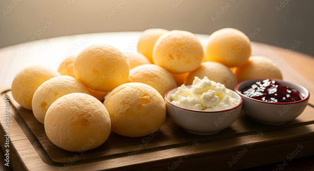 Delicious Pão de Queijo: Brazilian Cheese Bread with Cheese and Jam Delicious Pão de Queijo: Brazilian Cheese Bread with Cheese and Jam