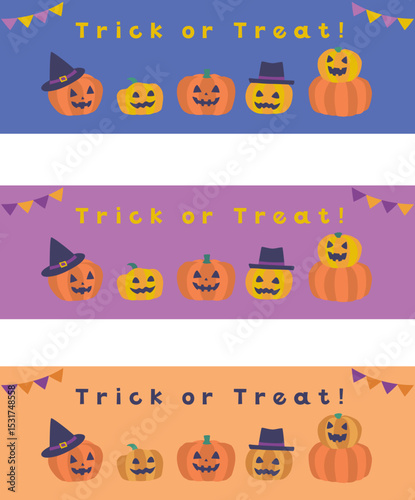 かぼちゃのハロウィンバナー背景