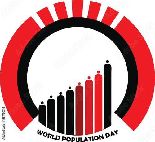 red ring with segmented black bars increasing vector