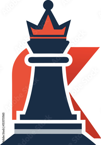 chess king logo mark sleek professional vector