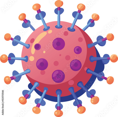covid19 virus cell detailed 3d vector illustration