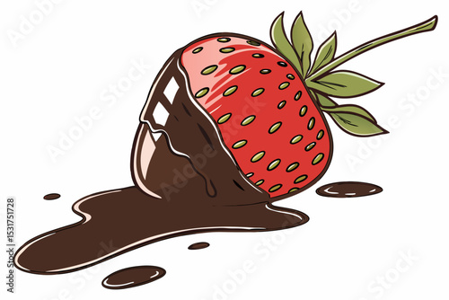 Chocolate covered strawberry illustration