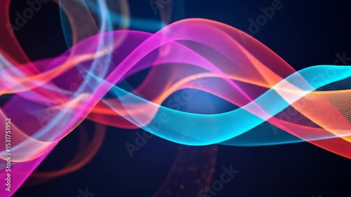 Abstract Flowing Waves Of Vibrant Colors Create A Sense Of Energy And Visual Movement Dynamically