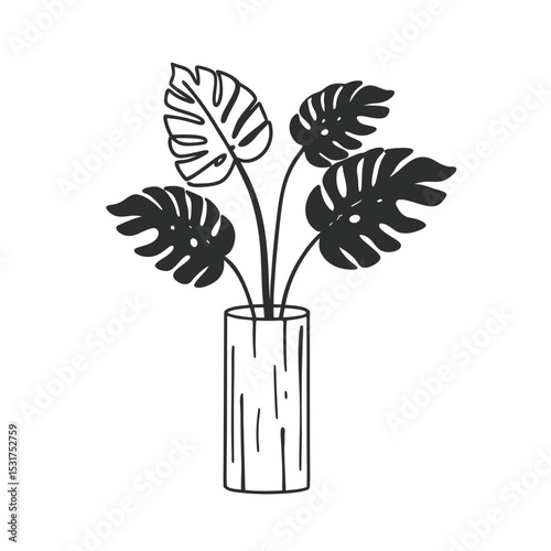 “Minimalist Monstera: A Study in Botanical Line Art”
