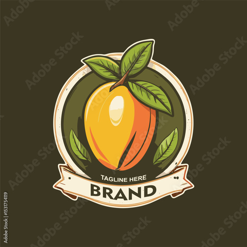 mango design logo template. agriculture logo and fruit logo
