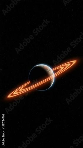 Ringed planet in space