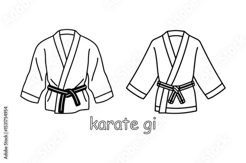 Karate Gi Coloring Page – Printable Martial Arts Uniform for Kids