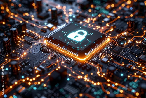 Cybersecurity Chip: Shielding Digital Circuitry with Advanced Encryption and Vigilant Protection