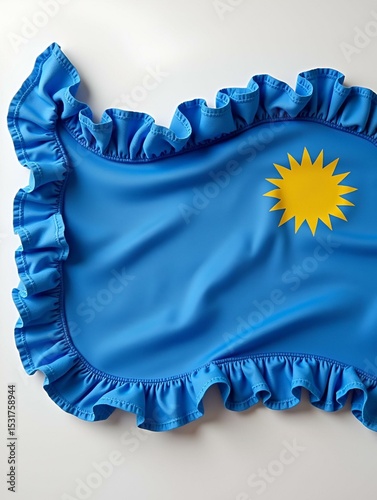 A ruffled fabric flag of Nauru
