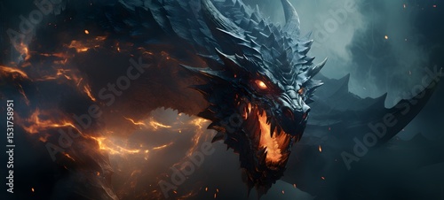 Galaxy Version of dragon world , ai generative