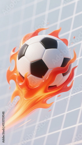 soccer ball with fire