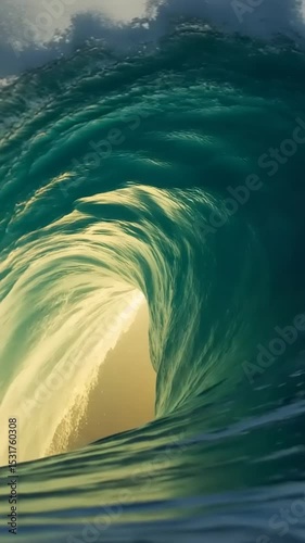 Ocean Wave Tunnel at Sunrise