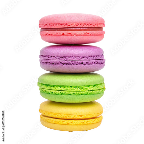 Colorful macaroons stack isolated, and a Stack of colorful macaroons isolated