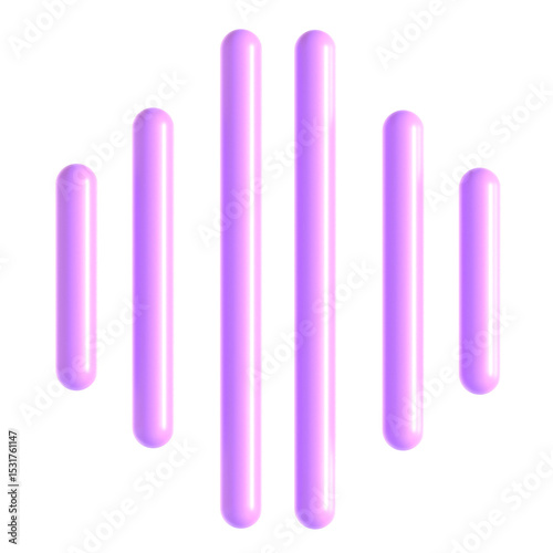 Abstract Element Purple Green 3d icon illustration