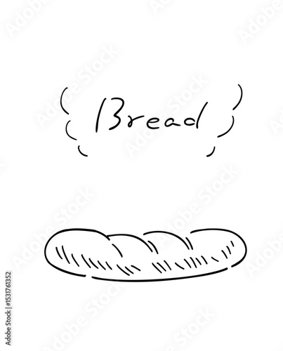 バゲット_手書きイラスト_線画｜Baguette_Hand-drawn Illustration_Line Art