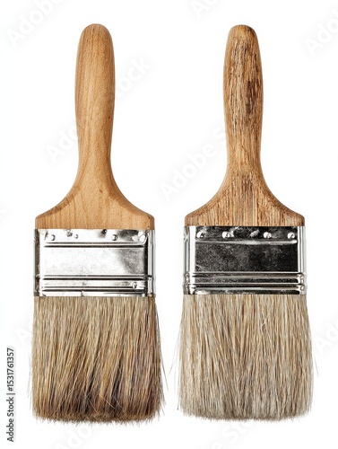 High-Quality Paintbrushes with Wooden Handles and Soft Bristles