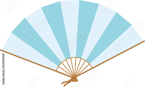Folding Fan Icon for Hot Weather and Cultural Design
