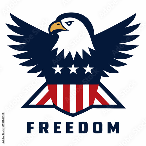 American bald eagle freedom logo design