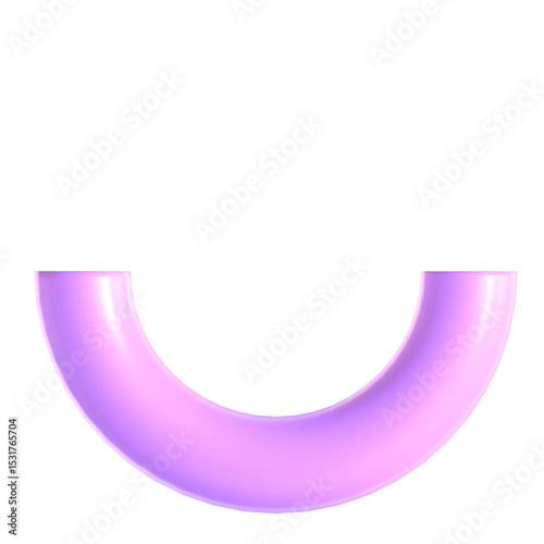 Abstract Element Purple Green 3d icon illustration