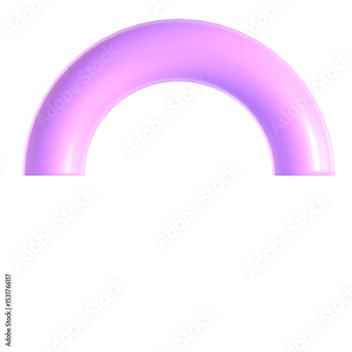 Abstract Element Purple Green 3d icon illustration