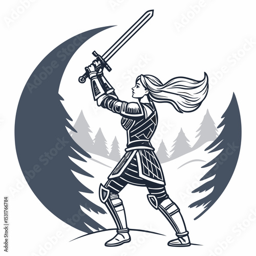 knight with sword and shield