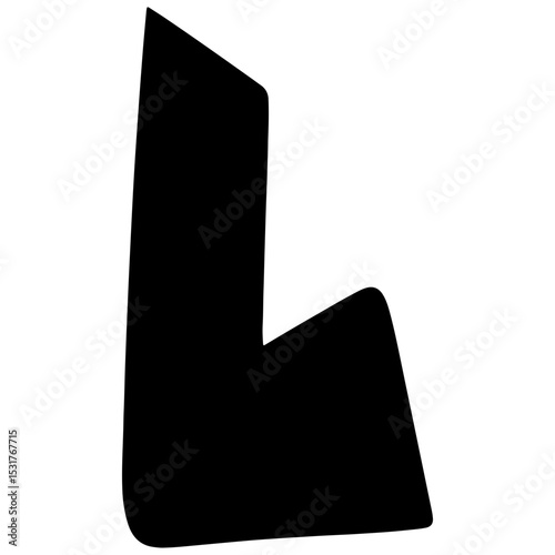 hand drawn vector typography of L