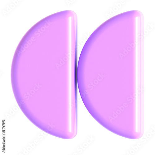 Abstract Element Purple Green 3d icon illustration