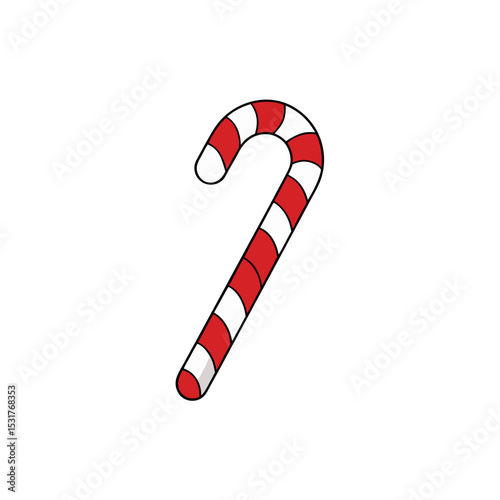 cartoon candy cane on white background  christmas  