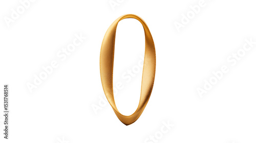 Elegant Golden Zero on transparent Background Design Element
