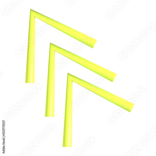 Abstract Element Purple Green 3d icon illustration