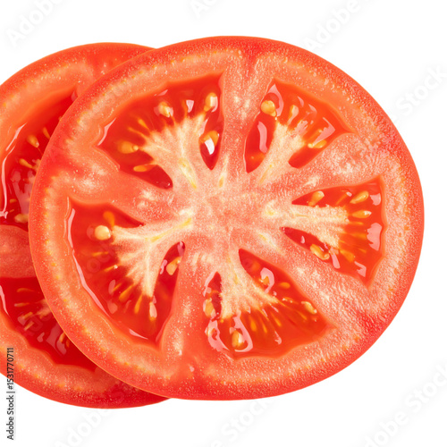 Wallpaper Mural Freshly sliced tomatoes showcasing vibrant red color and intricate seed patterns Torontodigital.ca