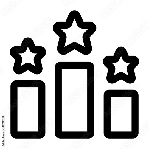 Three Podiums with Stars