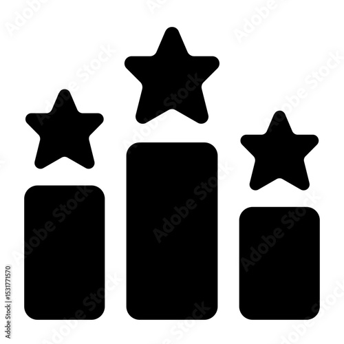 Three Podiums with Stars