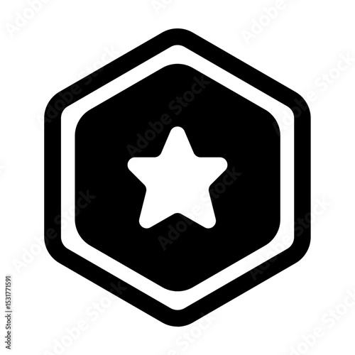 Hexagon Star Badge Award