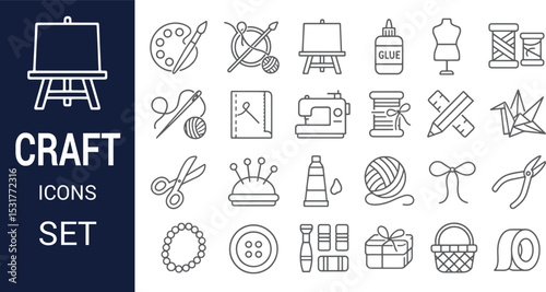 Extensive Collection of Craft Icons Sewing, Painting, and More