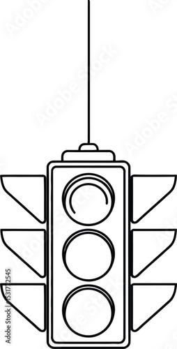 Continuous one line drawing of Traffic Light - Single line vector illustration