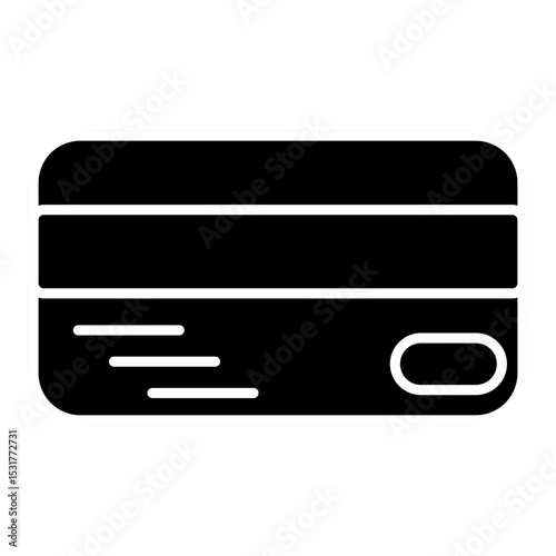 Simple debit card icon with magnetic stripe