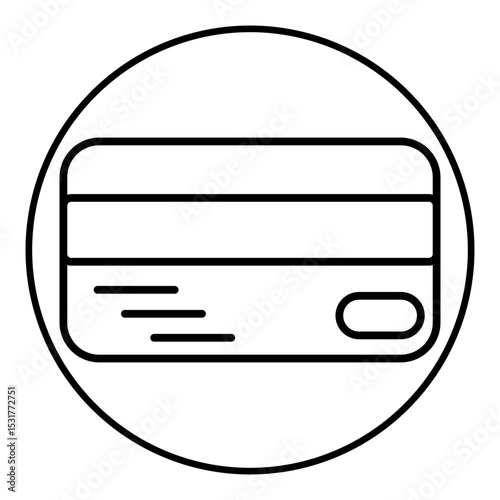 Outlined debit card icon inside circle