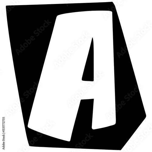 hand drawn vector typography of A