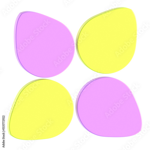 Abstract Element Purple Green 3d icon illustration