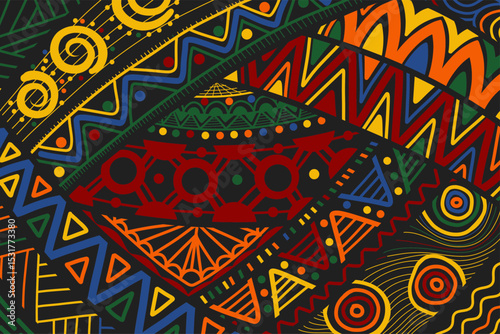 abstract background with colored african patterns