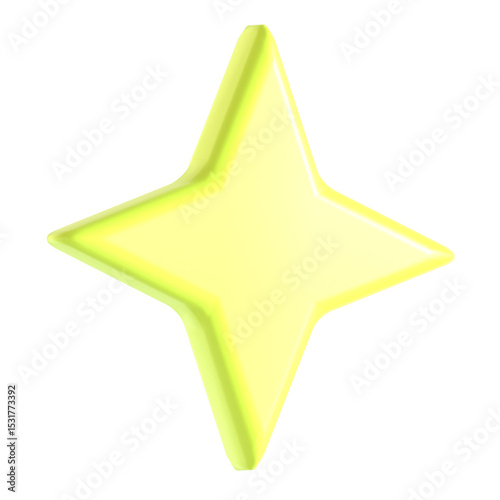 Abstract Element Purple Green 3d icon illustration