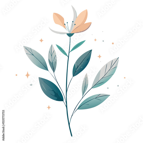 Minimalist Wildflower Line Drawing Vector for Boho Wall Art