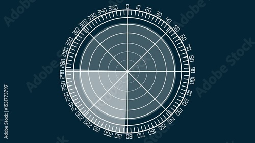 Digital Radar Screen Animation. HUD Rader  screen.