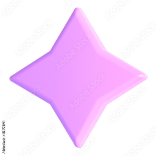 Abstract Element Purple Green 3d icon illustration