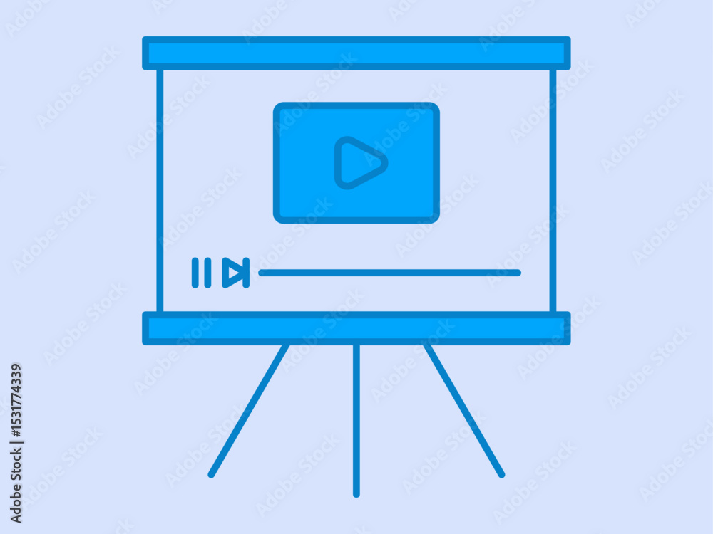 Video presentation icon. E-learning icon design. Solid vector icon. Simple flat icon. Video presentation icon. E-learning icon design. Solid vector icon. Simple flat icon.
