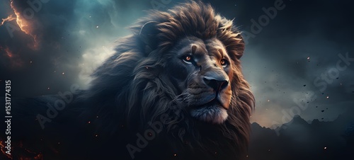 Galaxy Version of lion world, ai generative