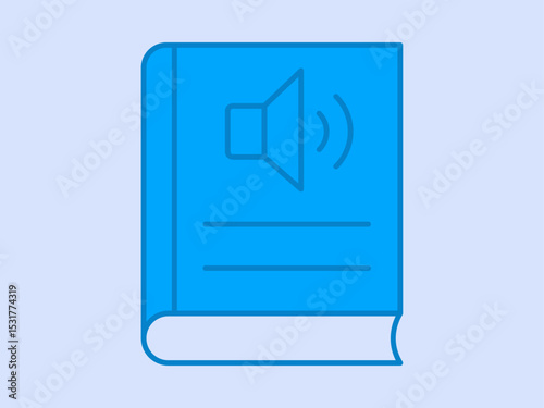 Audiobook icon. E-learning icon design. Solid vector icon. Simple flat icon.