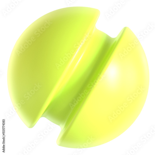 Abstract Element Purple Green 3d icon illustration