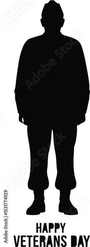 Happy Veterans Day Silhouette Soldier